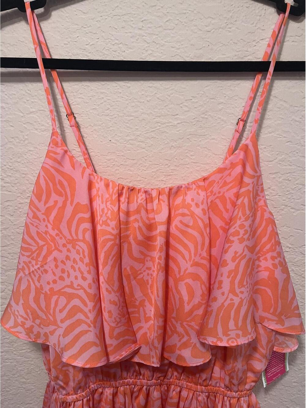Lilly Pulitzer Pink Orange Ruffle Sundress Small NWT - Picture 7 of 11